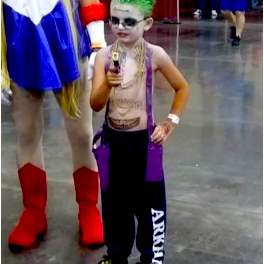 Boys suicide squad joker Arkham costume pants